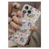 Q Aksesuar Huawei P20 Pro Uyumlu Hello Kitty Tasarımlı Şeffaf Telefon Kılıfı Kapak Case