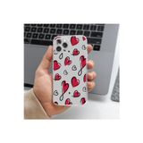 Q Aksesuar İphone 13 Pro Max Uyumlu Kalp Tasarımlı Premium Şeffaf Telefon Kılıfı