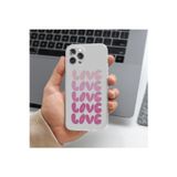 Q Aksesuar İphone 13 Pro Max Uyumlu Love Tasarımlı Premium Şeffaf Telefon Kılıfı