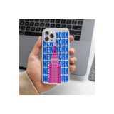 Q Aksesuar İphone 15 Plus Uyumlu New York Tasarımlı Premium Şeffaf Telefon Kılıfı