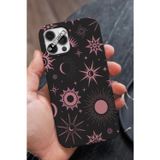 Q Aksesuar İphone 16 Uyumlu Pembe Yıldıız Tasarımlı Premium Telefon Kılıfı