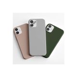 Q Aksesuar İphone Xs Max Uyumlu 3'Lü Set Basic Telefon Kılıfı Kum Pembe-Gri-Haki