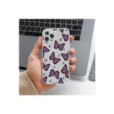 Q Aksesuar Oppo A73 Uyumlu Kelebek Tasarımlı Premium Şeffaf Telefon Kılıfı
