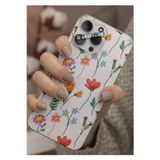 Q Aksesuar Poco X5 Pro 5G Uyumlu Çiçekler Tasarımlı Şeffaf Telefon Kılıfı Kapak Case