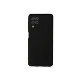 Q Aksesuar Samsung Galaxy A22 Uyumlu Silikon Lansman Telefon Kılıfı - Siyah