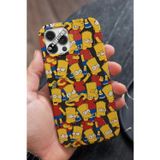 Q Aksesuar Samsung Galaxy M22 Uyumlu Bart Simpson Tasarımlı Premium Telefon Kılıfı