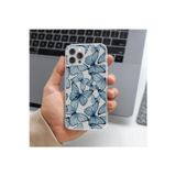 Q Aksesuar Tecno Camon 19 Pro Uyumlu Mavi Kelebek Tasarımlı Premium Şeffaf Telefon Kılıfı