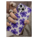 Q Aksesuar Tecno Camon 19 Pro Uyumlu Mor Çiçek Tasarımlı Şeffaf Telefon Kılıfı Kapak Case