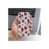 Q Aksesuar Tecno Pova 3 Uyumlu Kalp Tasarımlı Premium Şeffaf Telefon Kılıfı