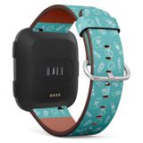 Q-Beans Yedek Bant, Fitbit Versa/Versa 2 / Versa Lite ile Uyumlu - Deri Bant Bilezik Kayış Bileklik Aksesuarı Hızlı Çıkarma Pimleri // Uluslararası Hemşire Günü Kartı Eczane