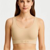 Q-En Pedli Kalın Askılı Günlük Nefes Alabilen Bambu Büstiyer - 4XL - Ten