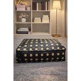 Q Hurç Büyük Boy 69X51X19 cm Nevresim Giysi Saklama Kutusu Düzenleme Hurcu Su Geçirmez Puantiyeli Fermuarlı Hurc - Siyah