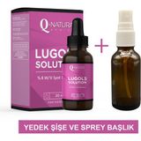 Q Natura Series %5 Iyot Damla ve Sprey Başlıklı Boş Şişe 20 ml Alman Menşeili Yüksek Kalite