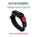 Q-TİME Çocuk Figürlü Dijital Led Çocuk Saati Dokunmatik Ekranlı Su Geçirmez (SİYAH)
