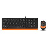 Q TR Usb Multimedia Kablolu Klavye Mouse Seti Turuncu F1010