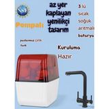 Q water Pompalı Su Arıtma Cihazı 3 Yollu Musluklu - Kırmızı