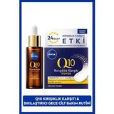 Q10 Kırışıklık Karşıtı Çift Etkili Cilt Serumu 30ml, Q10 Power Kırışık Karşıtı Gece Bakım Kremi 50ml