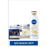 Q10 Kırışıklık Karşıtı Gündüz Kremi 50ml, Gece Kremi 50ml ve Sıkılaştırıcı Losyon 250ml, C Vitamini