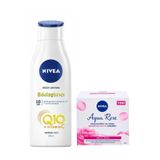 Q10 Sıkılaştırıcı Vücut Losyonu 250 Ml & Nivea Aqua Rose Nemlendirici Jel Krem 50 Ml