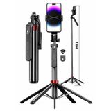 Q185 AI Tracking Gimbal Selfie Stick - 1.8M Uzatılabilir Tripodlu Telefon Tutucu, Bluetooth Uzaktan Kumandalı, 360° Döner, Şarjlı Yüz Takip