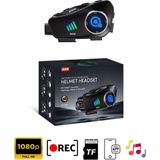 Q28 Intercom Kameralı Hd 1080P Kameralı Kask Kulaklık Su Geçirmez 32GB Hafıza Kartlı - Siyah