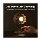 Q3 120° Salınımlı 3 Kademeli LED Işıklı Şarjlı Masaüstü Fan Vantilatör Retro Beyaz