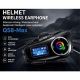 Q58 Max Bluetooth 5.3 Motosiklet Kask Kulaklığı Kablosuz Interkom, Hd Mikrofonlu, Fm Radyolu, Micro Sd Kart Destekli, Ipx6 Su Geçirmez, Gürültü Engelleme Özellikli, Uzun Pil Ömürlü Kask Iletişim - Siyah
