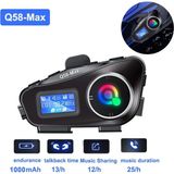Q58 Max Dijitool Kablosuz Motosiklet Kaskı Interkom Çift Sürücü Iletişimi 500M Stereo Mp3 Fm Radyo - Kırmızı