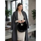 QA Quella Accessories Peluş Orta Boy Siyah Omuz Çantası