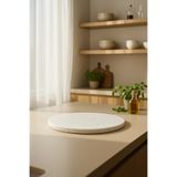 QAAN WOODS Kesme Tahtası ve Servis Standı,Terazzo Beyaz Mermer Sunum Tepsisi, Dekoratif Sofra Altlığı, 29 cm