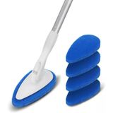 Qaestfy Duş Küveti Küveti Kiremit Temizleme Fırçası 51 '' Saplı, 5 Çizilmez Ovma Pedi, Ayarlanabilir Uzun Saplı Fırça Temizleme Fırçası Duş Banyo Gemi Lavabolar Tuvalet Duvar Zemin