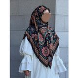 Qalortex Scarf Pamuklu Flora Desen Eşarp-Karma