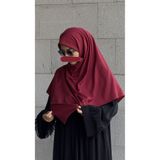 Qalortex Scarf Pamuklu Organik Modal Eşarp-Bordo