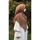 Qalortex Scarf Pamuklu Organik Modal Eşarp-Karamel