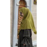 Qalortex Scarf Pamuklu Organik Modal Eşarp-Yağ Yeşil