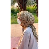 Qalortex Scarf Pamuklu Pera Desen Eşarp - Haki