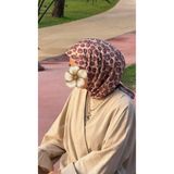 Qalortex Scarf Pamuklu Pera Desen Eşarp - Mürdüm