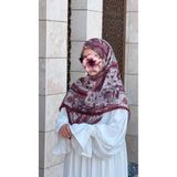 Qalortex Scarf Pamuklu Piraye Desen Eşarp - Murdum