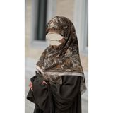 Qalortex Scarf Pamuklu Soft Açelya Desen Eşarp-Haki