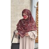 Qalortex Scarf Pamuklu Soft Açelya Desen Eşarp-Kremit
