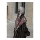 Qalortex Scarf Pamuklu Soft Erva Desen Eşarp-Gül Kurusu