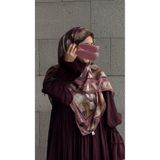 Qalortex Scarf Pamuklu Soft Fırça Desen Eşarp-Gül Kurusu