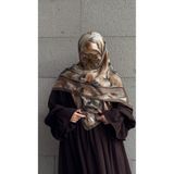 Qalortex Scarf Pamuklu Soft Fırça Desen Eşarp-Küf Yeşil