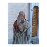 Qalortex Scarf Pamuklu Soft Âlâ Desen Eşarp-Çağla