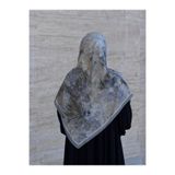 Qalortex Scarf Pamuklu Soft Âlâ Desen Eşarp-Gümüş