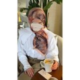Qalortex Scarf Pamuklu Soft Lara Desen Eşarp-Orange