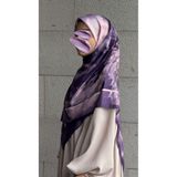 Qalortex Scarf Pamuklu Soft Luna Desen Eşarp-Lila