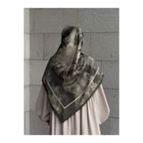 Qalortex Scarf Pamuklu Soft Luna Desen Eşarp-Zeytin Yeşili