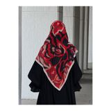Qalortex Scarf Pamuklu Soft Mihrâ Desen Eşarp-Rose