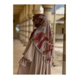 Qalortex Scarf Pamuklu Soft Âmine Desen Eşarp-Bordo